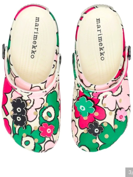 Marimekko Shoes - Marimekko Kids Pink & Green Floral crocs